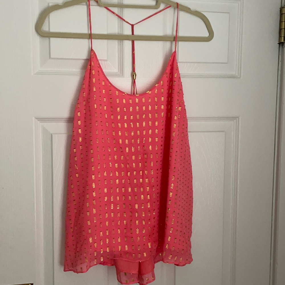 Lilly Pulitzer Coral Top with gold flakes